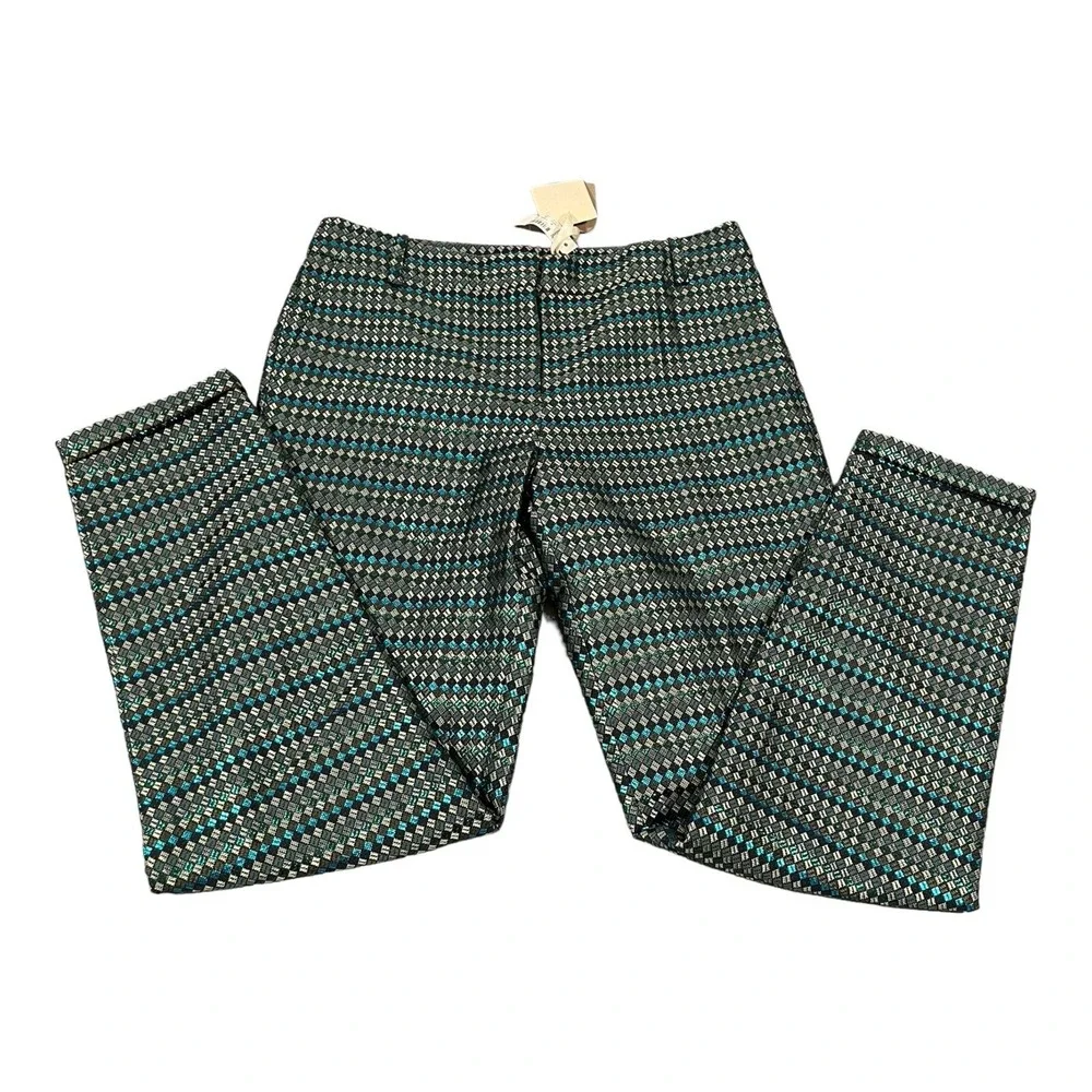 NWT Madewell Sessun Diana Essential‎ Slim Lined Plaid Trousers Size 36